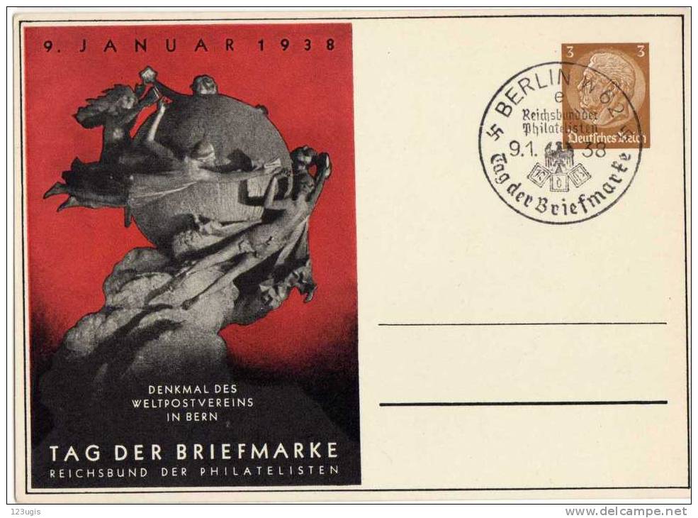 Drittes Reich Privatganzsache 1938 Mi PP122-C-70-02 Tag Der Briefmarke Mit Sonderstempel (SST) [A] @ - Autres & Non Classés