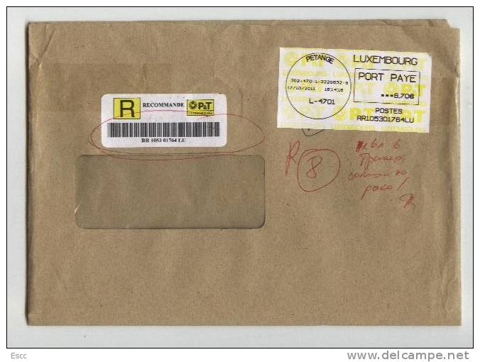 Mailed Cover (letter)   2011 From Luxembourg To Bulgaria - Lettres & Documents