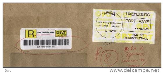 Mailed Cover (letter)   2011 From Luxembourg To Bulgaria - Briefe U. Dokumente