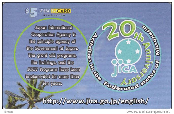 Micronesia, FSM-R-075, $5,20th Anniversary Of JICA, 2 Scans. - Micronesië
