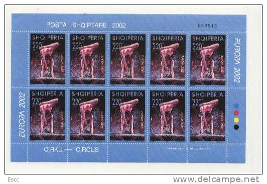 Mint Stamps In Min. Sheets Europa CEPT 2002 From Albania - 2002