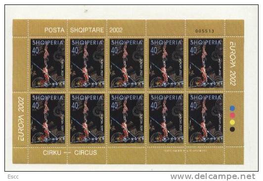 Mint Stamps In Min. Sheets Europa CEPT 2002 From Albania - 2002