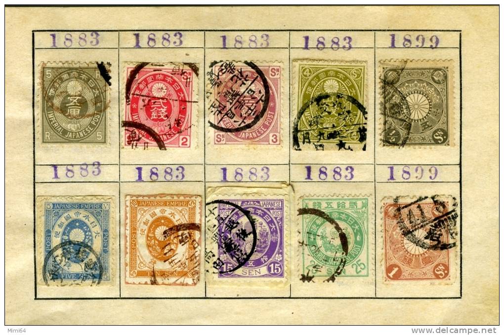 SUPERBE COLLECTION DE TIMBRES DU JAPON / JAPAN--ANNEE 1883 à 1944 OBLITEREES-100 TIMBRES-VOIR SCANS- - Collezioni & Lotti