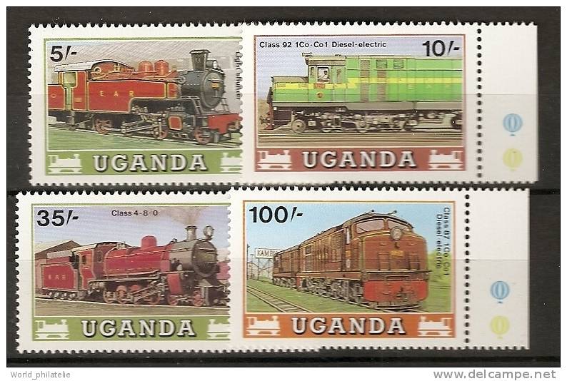 Ouganda Uganda 1988 N° 494 / 7 ** Trains, Locomotives I, Classes - Uganda (1962-...)