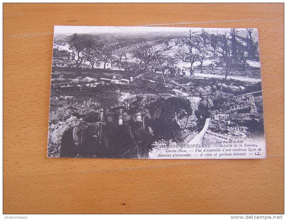 Cp  Guerre Européenne - Bataille De La Somme  Curlu - Hem - Vue D' Ensemble   D' Une Ancienne Ligue De - Autres & Non Classés