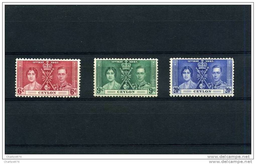 Great Britain Ceylon King George Vi Coronation 1937 Mint - Ceylan (...-1947)
