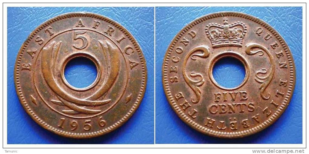 EAST AFRICA - FIVE CENTS 1956 KN - British Colony