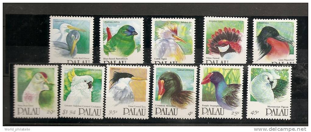 Palau 1991 N° 385 / 95 ** Courants, Oiseaux, Faune - Palau