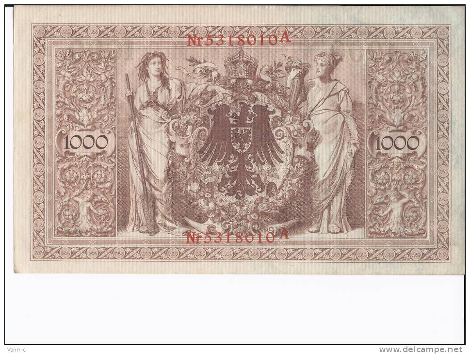 1910 A - Billet 1000 Mark - Allemagne - Série A - N° 5318010A - 1.000 Mark