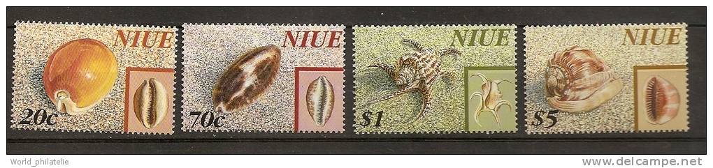 Niue 1998 N° 690 / 3 ** Faune Marine, Coquillages, Porcelaine, Ptérocère, Casque - Niue