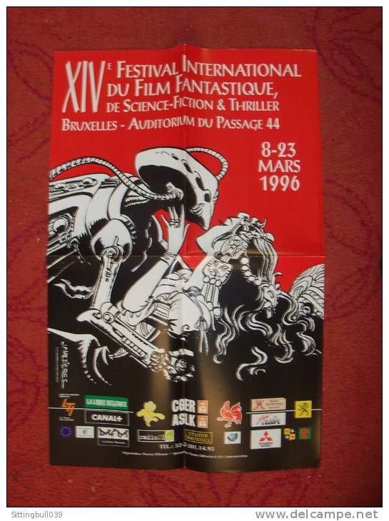 Mézières J-Claude. Catalogue Du 14e Festival Intern Du Film Fantastique, De SF.. Bruxelles 1996 + Affiche + Programme - Advertentie