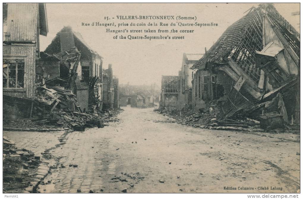 VILLERS BRETONNEUX - Rue D'Hangard, Prise Du Coin De La Rue Du 4 Septembre - Villers Bretonneux