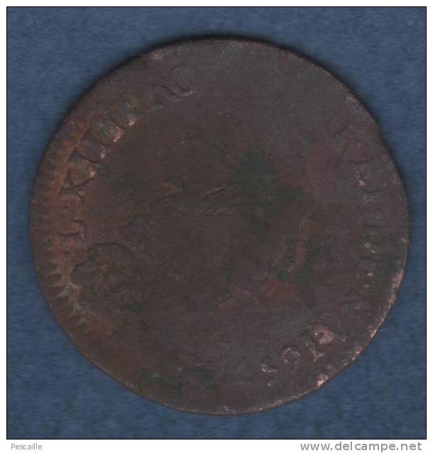 LOUIS XIV - LIARD DE FRANCE DE 1657 - 1643-1715 Luis XIV El Rey Sol