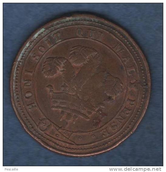 TOKEN ? MEDAL ? - VICTORIA QUEEN OF GREAT BRIT. 1843 / HONI SOIT QUI MAL Y PENSE - O - (Most Noble Order Of The Garter) - Royaux/De Noblesse