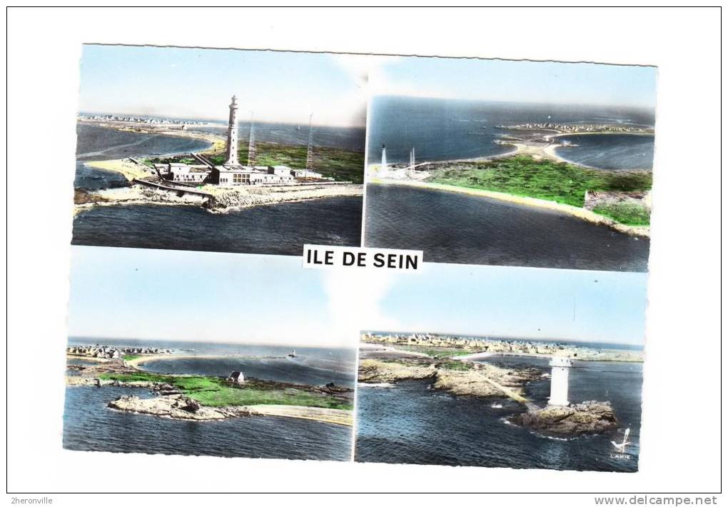 CPSM - Ile De SEIN - Le Phare Et L´ Usine électrique - Le Phare Du Guéveur - Vue Géographique - Ile De Sein