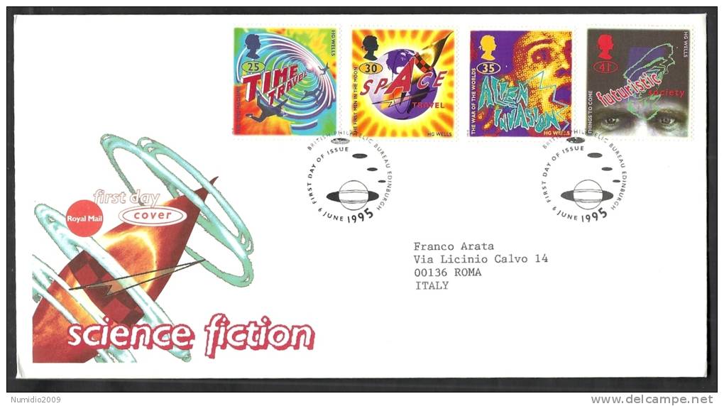 1995 GB FDC SCIENCE FICTION - 001 - 1991-2000 Dezimalausgaben