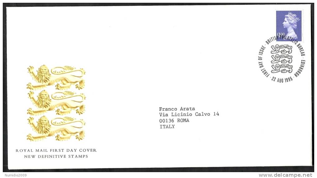 1995 GB FDC NEW DEFINITIVE STAMPS 22 AUG - 001 - 1991-2000 Em. Décimales