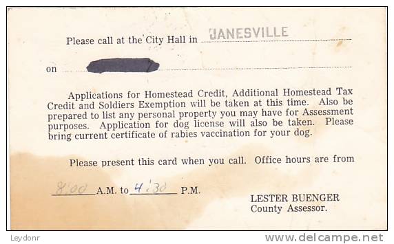 Postal Card - Samuel Adams - Scott # UX66 - Applications For Homestead Credit - 1961-80