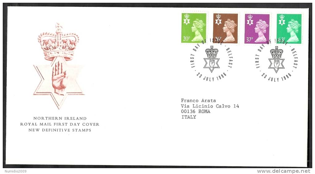 1996 GB FDC NORTHERN IRELAND NEW DEFINITIVE STAMPS 23 JULY - 001-002 - 1991-2000 Em. Décimales