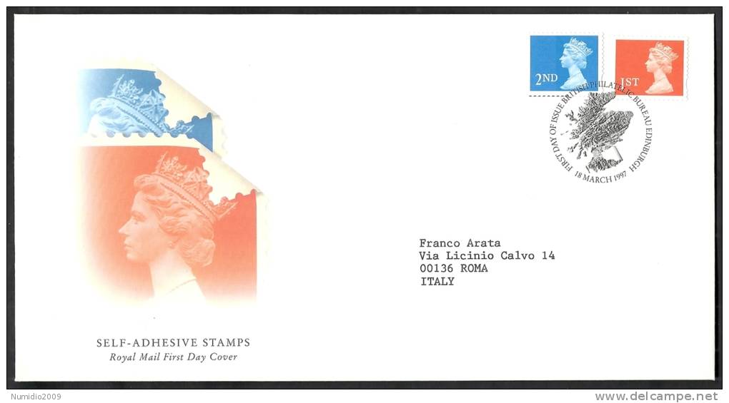 1997 GB FDC SELF ADHESIVE STAMPS 18 MARCH - 001 - 1991-2000 Dezimalausgaben