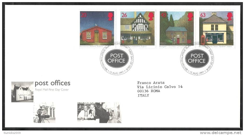 1997 GB FDC POST OFFICES - 001 - 1991-2000 Dezimalausgaben