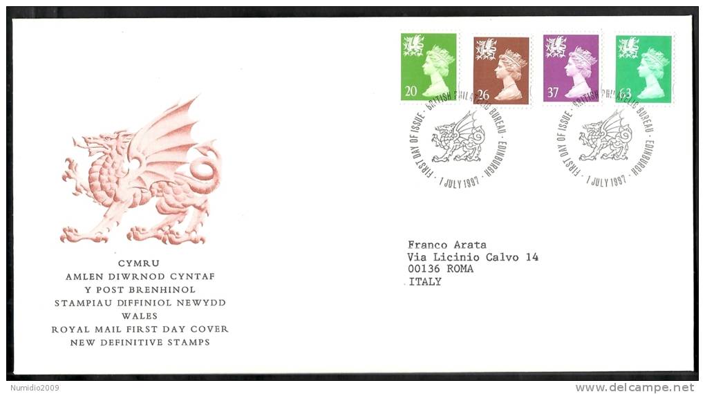 1997 GB FDC CYMRU WALES NEW DEFINITIVE STAMPS 1 JULY - 001 - 1991-00 Ediciones Decimales