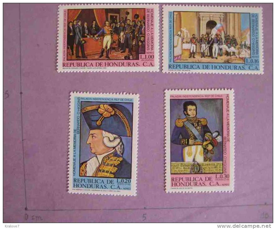 HONDURAS 4 TIMBRES NEUF HISTOIRE O'HIGGINS HONDURAS NEW MNH 4 Stamps HISTORY - Honduras