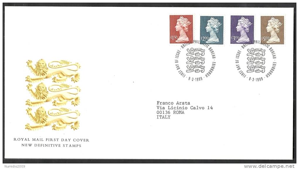 1999 GB FDC NEW DEFINITIVE STAMPS 9.3.1999 - 005 - 1991-2000 Decimal Issues