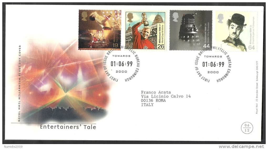 1999 GB FDC ENTERTAINERS' TALE - 005 - 1991-00 Ediciones Decimales