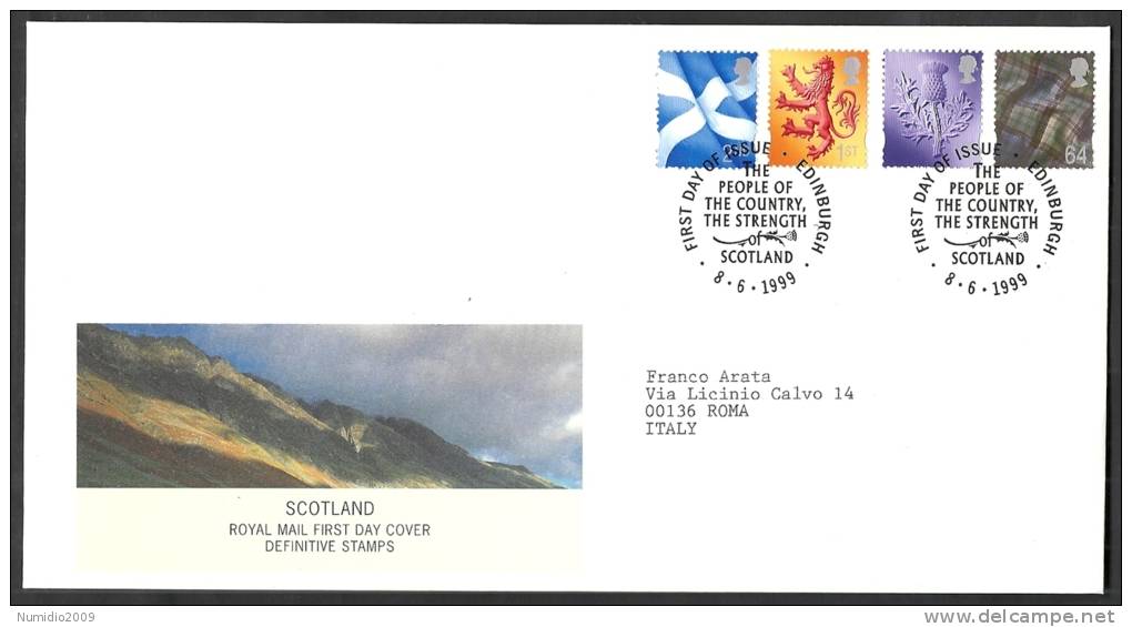 1999 GB FDC SCOTLAND NEW DEFINITIVE STAMPS 8.6.1999 - 005 - 1991-2000 Em. Décimales