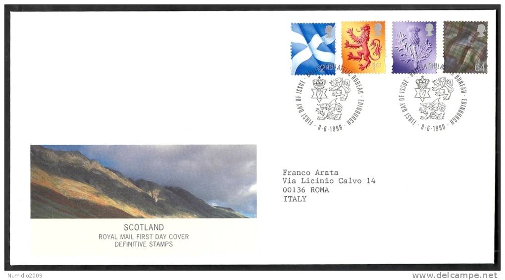 1999 GB FDC SCOTLAND NEW DEFINITIVE STAMPS 8.6.1999 - 005-002 - 1991-2000 Decimal Issues