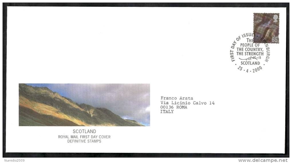 2000 GB FDC SCOTLAND NEW DEFINITIVE STAMPS 25.4.2000  - 005 - 1991-2000 Decimal Issues