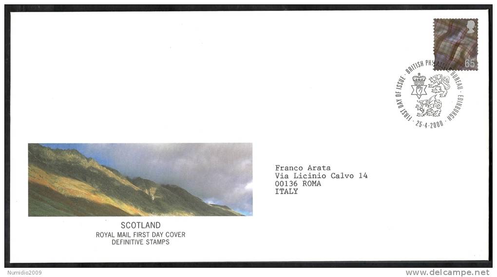 2000 GB FDC SCOTLAND NEW DEFINITIVE STAMPS 25.4.2000  - 005-002 - 1991-00 Ediciones Decimales