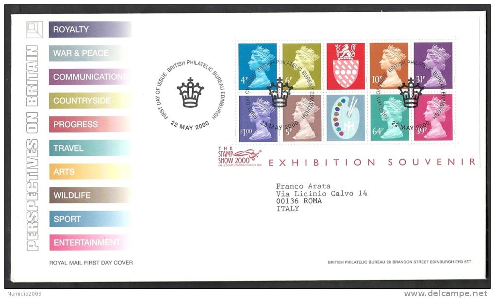 2000 GB FDC THE STAMP SHOW EXHIBITION SOUVENIR SHEET  - 005 - 1991-2000 Dezimalausgaben