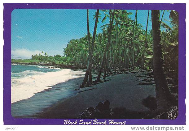 Black Sand Beach, Hawaii - At Kalapana - Big Island Of Hawaii