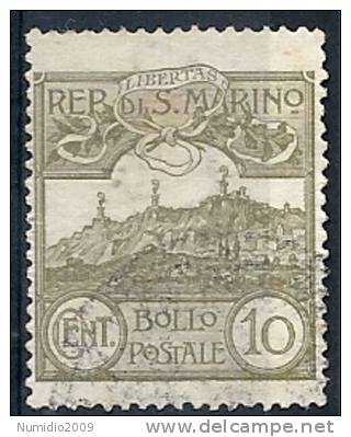 1925 SAN MARINO USATO VEDUTA 10 CENT - RR9246-2 - Used Stamps