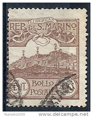 1925 SAN MARINO USATO VEDUTA 40 CENT - RR9246 - Oblitérés