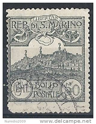 1925 SAN MARINO USATO VEDUTA 50 CENT - RR9247-2 - Oblitérés