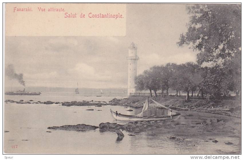 Istanbul - Lighthouse / Fener Kulesi, Boats, ± 1900. - Turkey