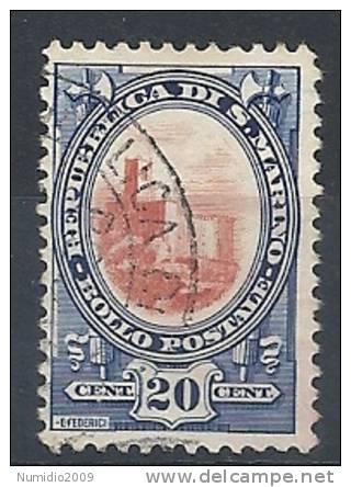 1929-35 SAN MARINO USATO VEDUTA 20 CENT - RR9249-4 - Used Stamps