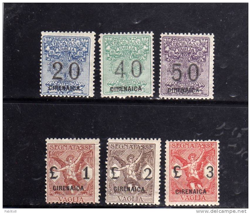 CIRENAICA 1924 SEGNATASSE TASSE POSTAGE DUE TAXES PER VAGLIA  SERIE COMPLETA FULL SET MNH ALCUNI BEN CENTRATI - Cirenaica