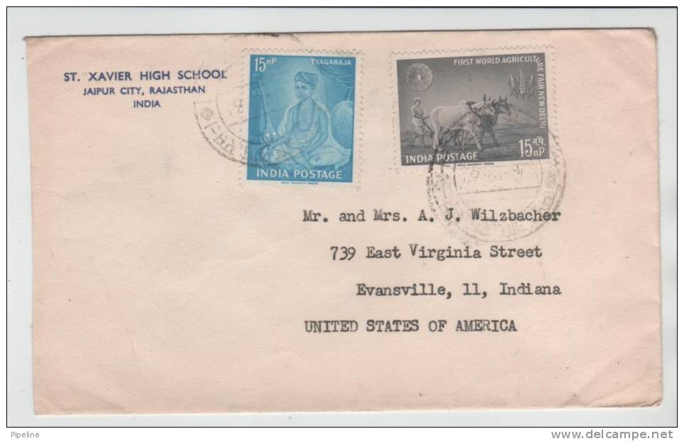 India Cover Sent To USA 1961 ?? MAP On One Of The Stamps - Lettres & Documents