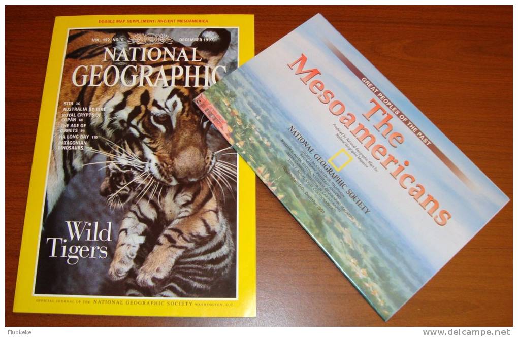 National Geographic U.S. December 1997 With Map Supplement Ancient Mesoamerica Wild Tigers - Natuur