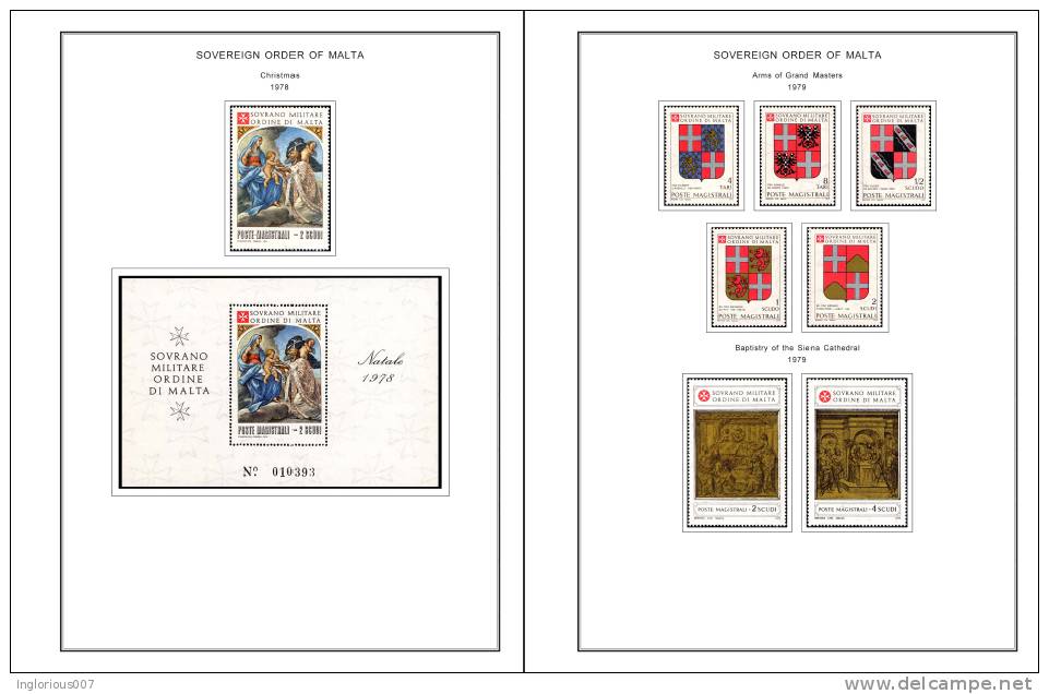 MALTA SOM STAMP ALBUM PAGES 1966-2008 (188 Color Pages) - Engels