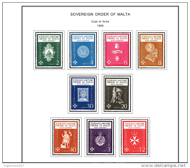 MALTA SOM STAMP ALBUM PAGES 1966-2008 (188 color pages)