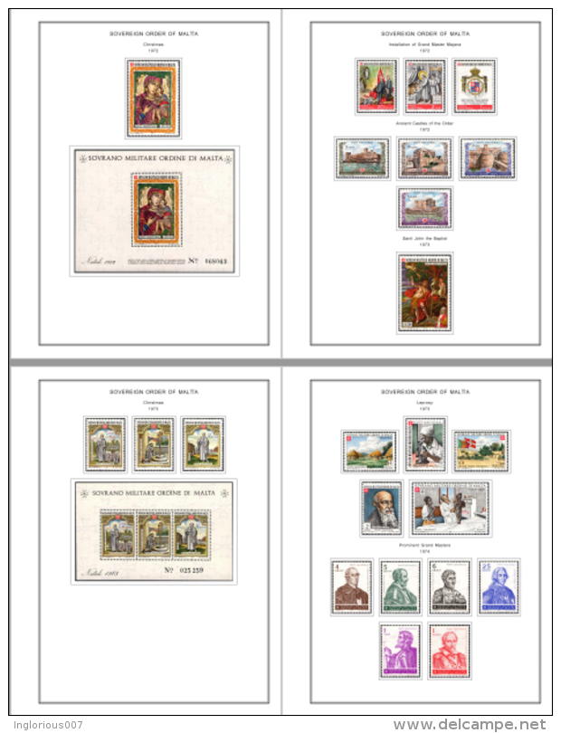 MALTA SOM STAMP ALBUM PAGES 1966-2008 (188 color pages)