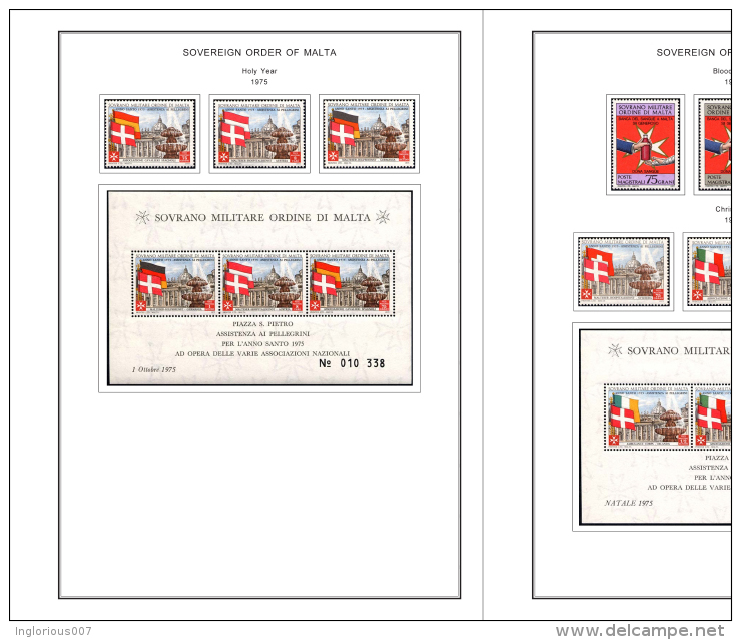 MALTA SOM STAMP ALBUM PAGES 1966-2008 (188 color pages)