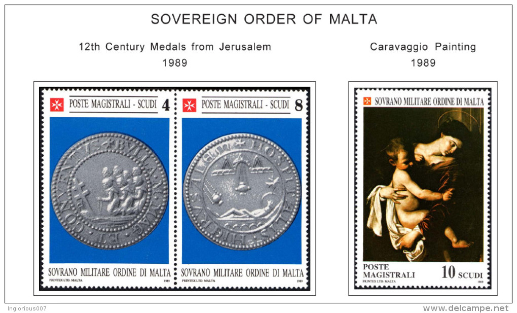 MALTA SOM STAMP ALBUM PAGES 1966-2008 (188 color pages)