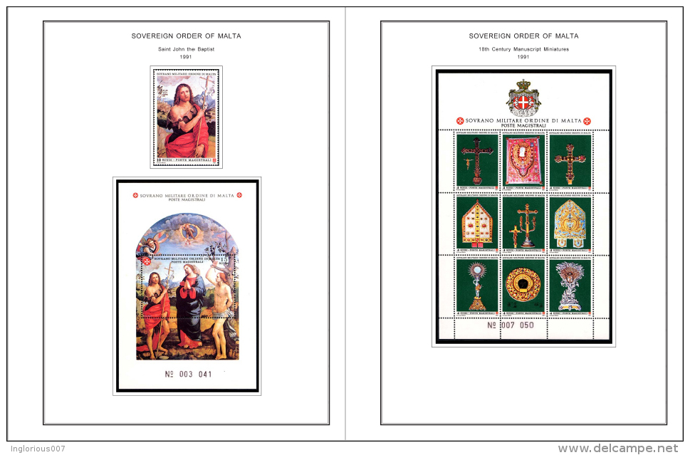 MALTA SOM STAMP ALBUM PAGES 1966-2008 (188 color pages)