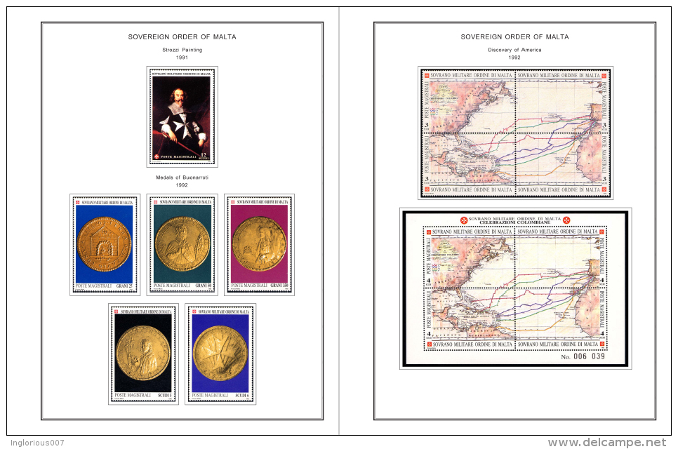 MALTA SOM STAMP ALBUM PAGES 1966-2008 (188 color pages)